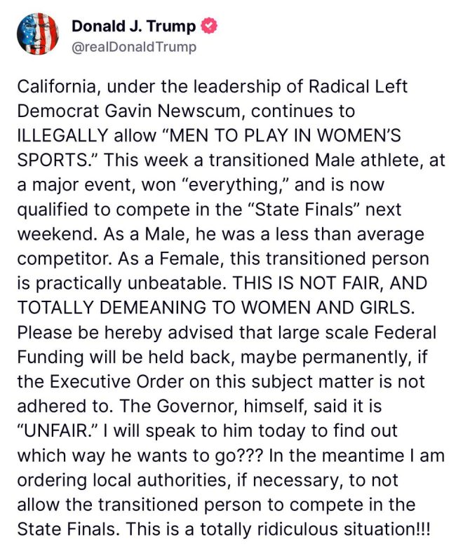 Trump Threatens California: Ban Trans Athletes or Lose Funds! — "transgender athletes in sports, federal funding for women's sports, California sports policy 2025"