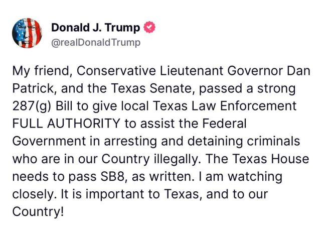 Trump Urges Texas to Adopt Controversial Florida-Style Immigration Law — Texas immigration enforcement, local law enforcement powers 2025, Florida immigration crackdown