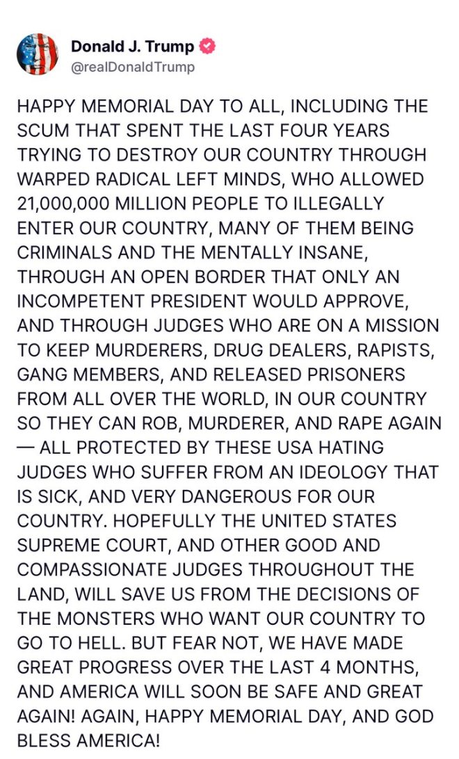 Trump's Memorial Day Message: Praise or Poison for America? — Trump Memorial Day speech, patriotic Memorial Day 2025, radical left criticism Memorial Day