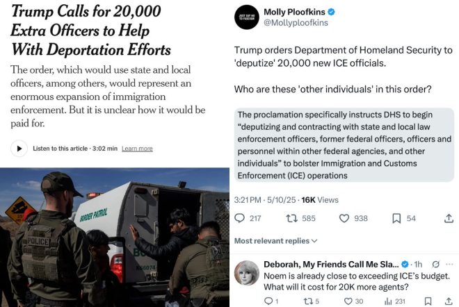Trump's Shocking Move: 20,000 More Officers for Deportation Force!  
Taxpayer-Funded Gestapo? Who's Checking the Backgrounds?