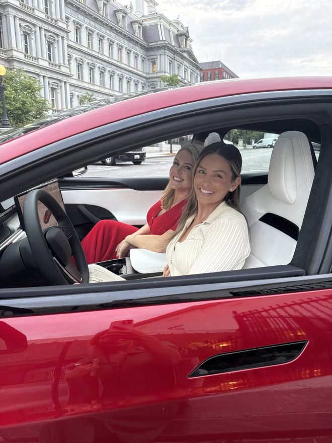 Trump's Tesla Joyride: A Surprising Ride with @PressSec! — Taking a ride in a Tesla with a political figure, Electric vehicle experiences with leaders, Presidential joyrides in 2025