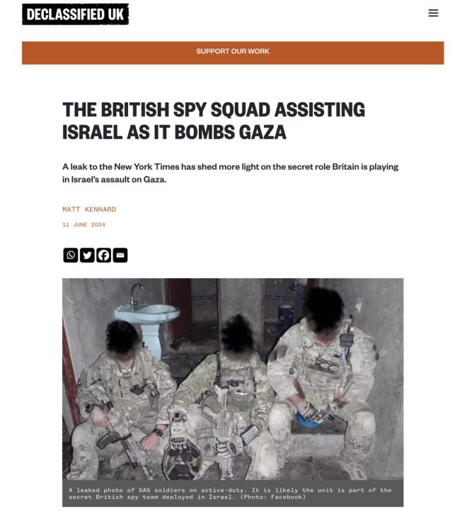 UK Media Silent on British Spy Team's Role in Israel's Genocide — British intelligence scandal, media censorship in the UK, propaganda and public perception