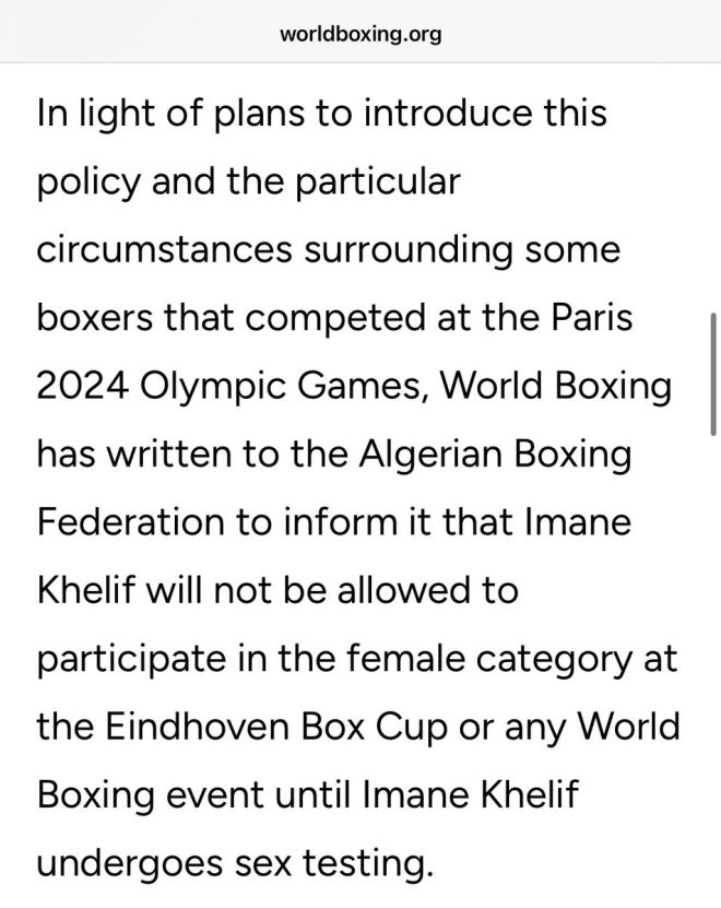 World Boxing Mandates Sex Testing: Khelif Barred from Women’s Category! — mandatory testing in boxing, gender eligibility in sports, boxing regulations 2025