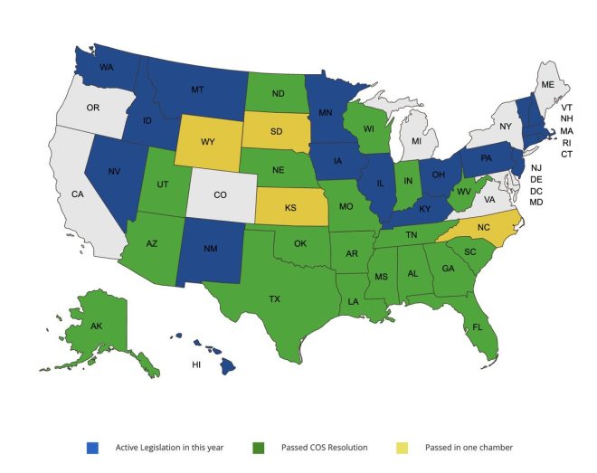 "19 States Join Controversial @COSProject: Is a Convention of States the Answer?" — Convention of States initiative, State-led constitutional reform, COS Project nationwide effort