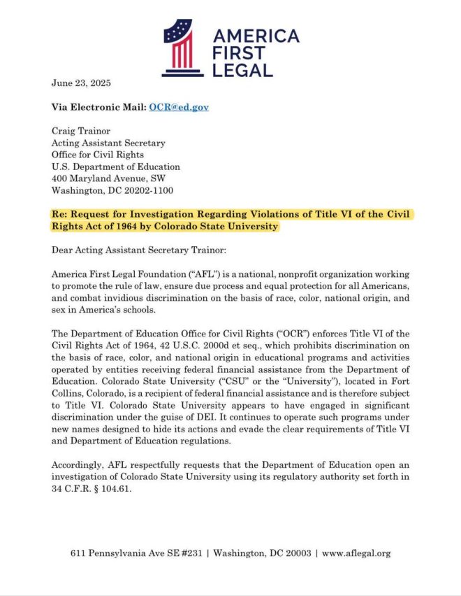 BREAKING: AFL Takes CSU to Court Over DEI Policies! — civil rights complaint, university discrimination policies, federal education enforcement
