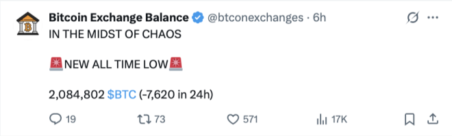 🚨BREAKING: BTC Exchange Balances Plummet to Record Low! — cryptocurrency market crash, Bitcoin exchange trends 2025, record low BTC supply