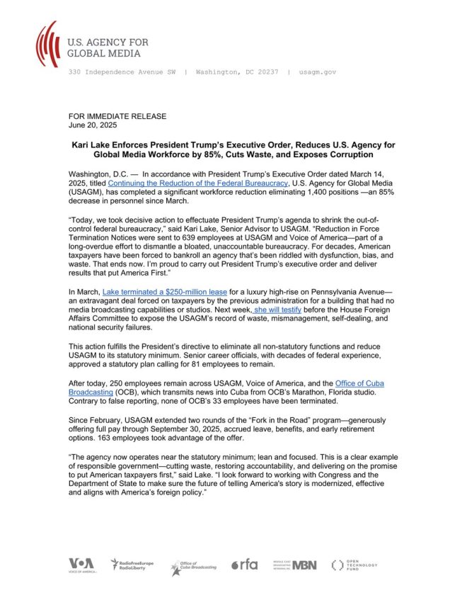 π¨ BREAKING: Kari Lake's Shocking Staff Purge at U.S. Agency for Global Media - Is This the End of Free Press? β Kari Lake staff layoffs, U.S. Agency for Global Media job cuts, Media agency downsizing