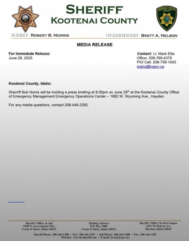 BREAKING: Sheriff Drops Bombshell at Late-Night Presser! — Kootenai County news update, Idaho sheriff press briefing, breaking news Idaho 2025