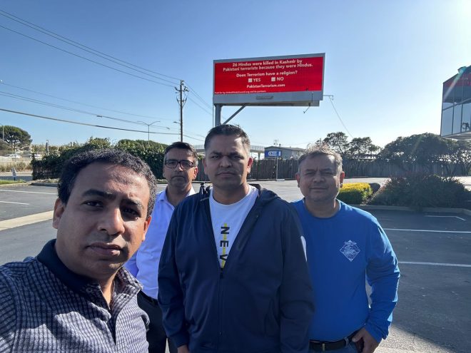 Billboard Sparks Debate: Is Terrorism Tied to Religion? — Hindu community Bay Area, Kashmir terror attacks 2025, religious violence awareness