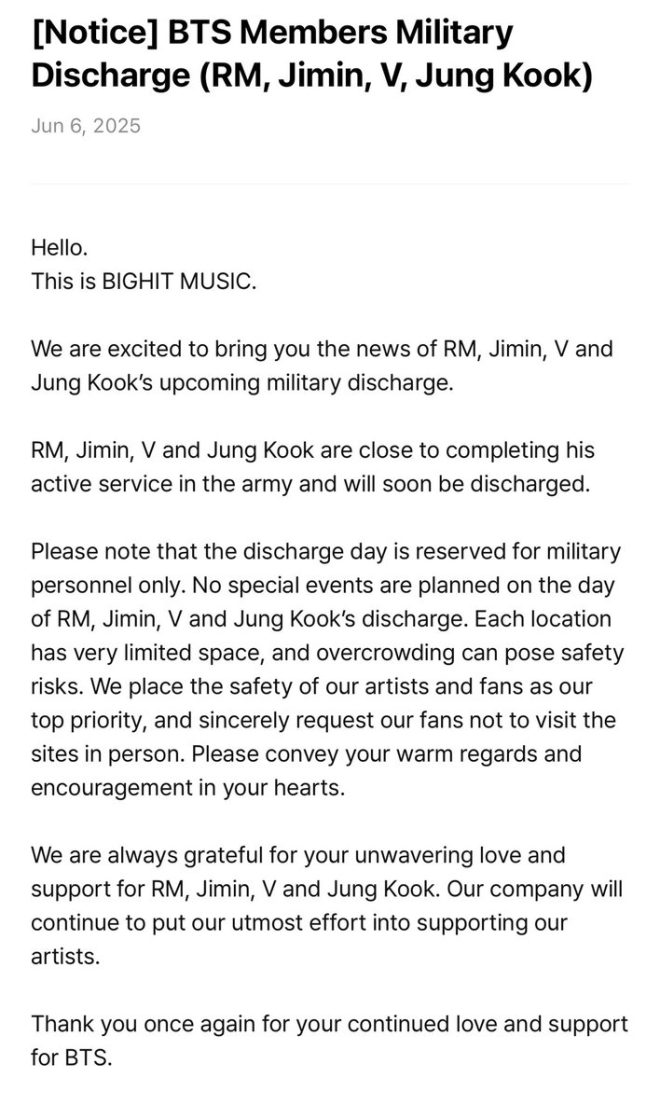 Breaking: BTS's RM, Jimin, V, Jungkook Set for Discharge! —  BTS Military Service Update, BTS Members Return 2025, Army Discharge Announcement