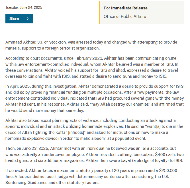 California Man's ISIS Plot: "Make a Boom" to Kill Infidels! — California ISIS terror plot, funding terrorist activities USA, thwarted attack on civilians 2025