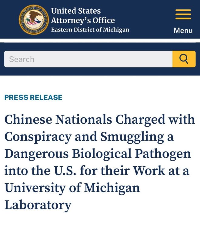 Chinese Nationals Charged: Bio-Pathogen Smuggling? — biological pathogen smuggling conspiracy, Chinese nationals arrested 2025, international bioweapons trafficking