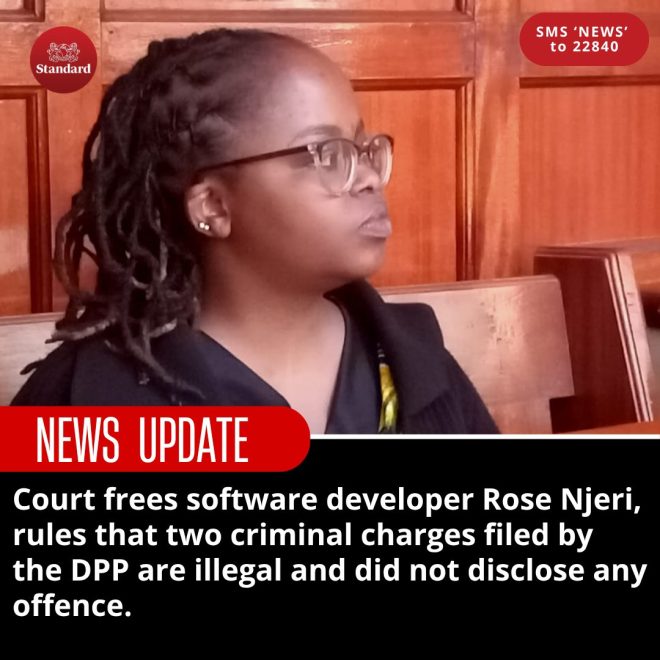 Court Shocker: Developer Rose Njeri's Charges Tossed! — Court ruling software developer, illegal criminal charges DPP, Rose Njeri legal case 2025