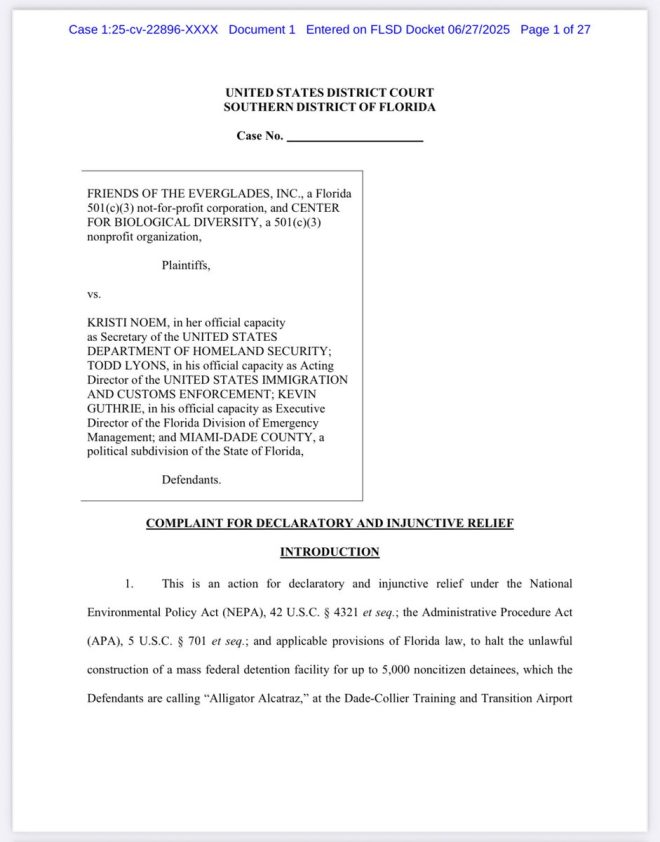 DeSantis' Aligator Alcatraz Plan Faces Controversial Lawsuit! — Everglades conservation lawsuit, DeSantis ICE detention controversy, Florida environmental activism 2025