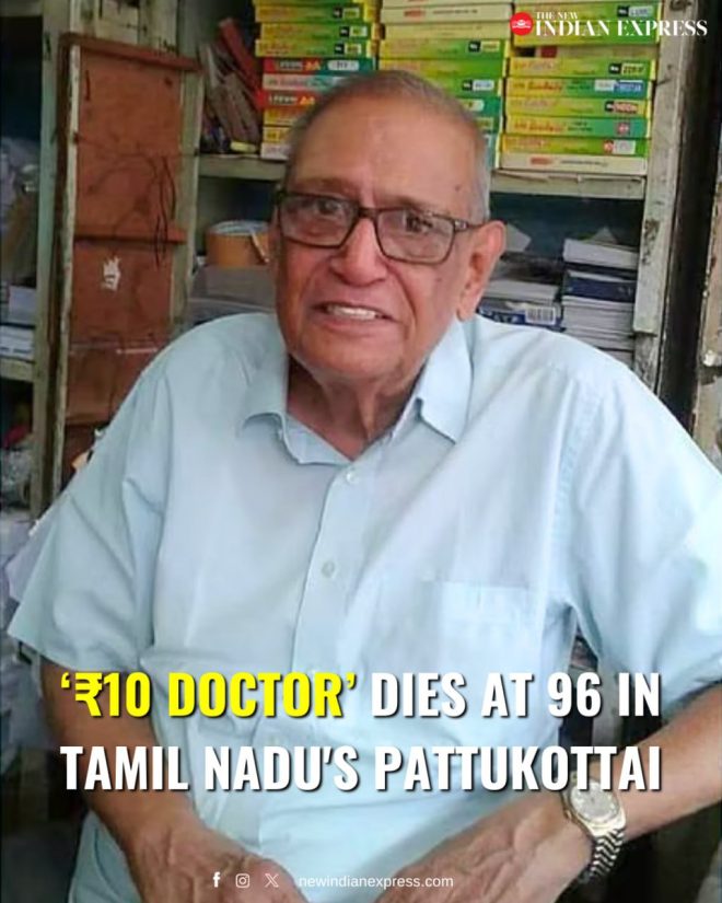 Death of '10 Rupee Doctor' Dr T A Kanagarathinam at 96
