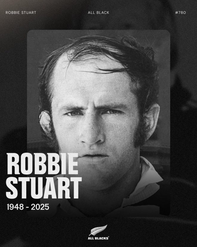Death of All Black 780 Robbie Stuart at 77, a Rugby Legend