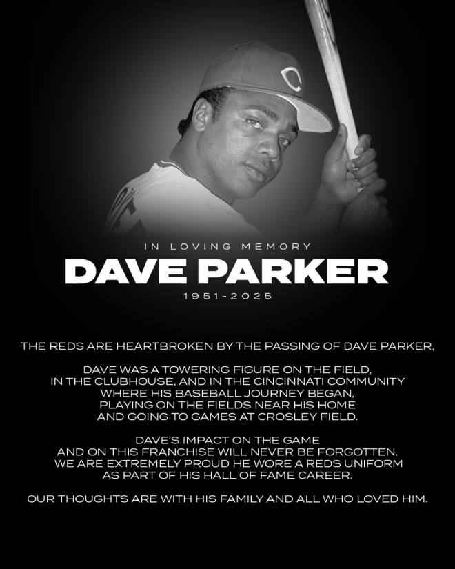 Death of Baseball Legend Dave Parker Leaves Reds Heartbroken