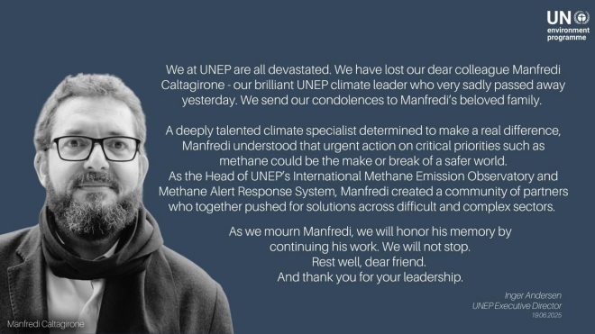 Death of Climate Expert Manfredi Caltagirone Saddens UNEP