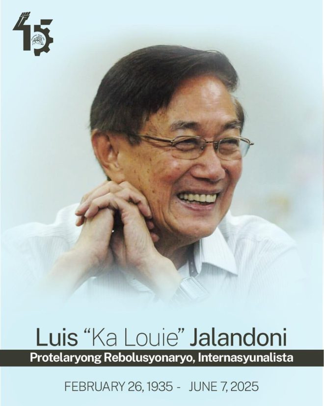 Death of Comrade Luis “Ka Louie” Jalandoni: A Revolutionary Loss