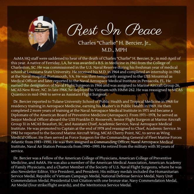 Death of Dr. Charlie Bercier, Jr. - A Great Loss to Many