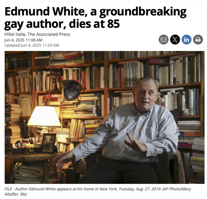 Death of Edmund White: A Literary Giant Remembered