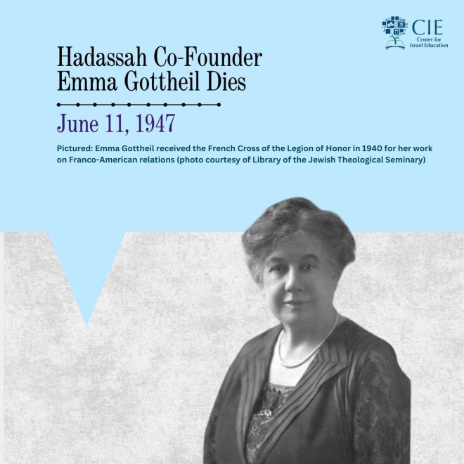 Death of Emma Gottheil, Pioneer Female Zionist Leader at 85