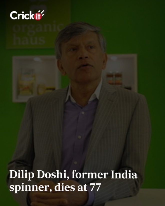 Death of Former India Spinner Dilip Doshi at 77 Confirmed