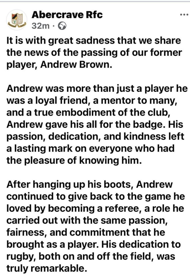 Death of Former Player Andrew Brown: A Heartfelt Farewell