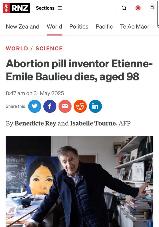 Death of French Scientist Etienne-Emile Baulieu at 98