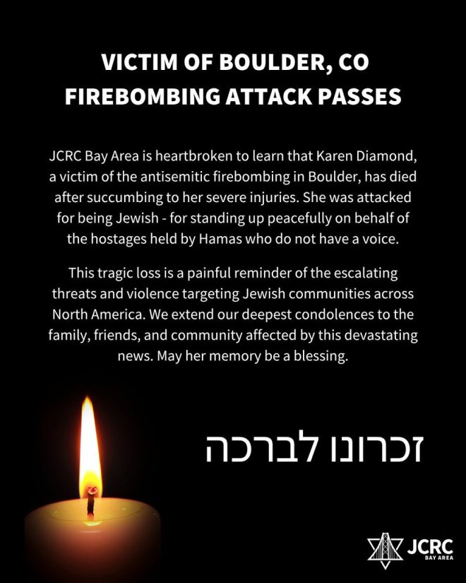 Death of Karen Diamond: Victim of Antisemitic Firebombing