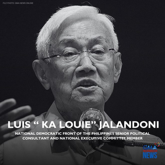 Death of Luis Jalandoni, NDFP Senior Consultant at 90