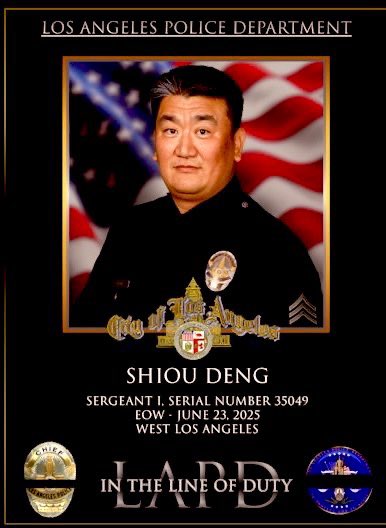Death of Sgt. Deng: MiamiPD Sends Condolences to LAPDHQ RIP