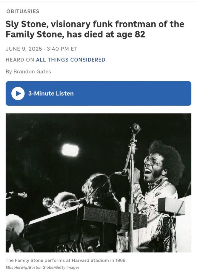 Death of Sly Stone, Iconic Funk Pioneer, at Age 82