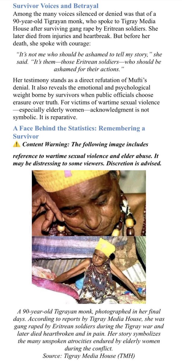 Death of Tigrayan Monk Highlights Atrocities Against Women
DignityDenied
TigraySurvivors