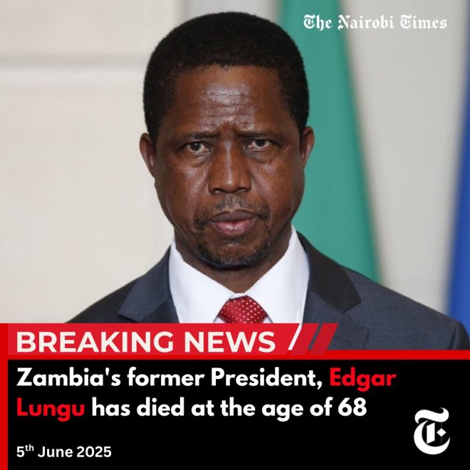 Death of Zambia's Former President Edgar Lungu at 68 Confirmed