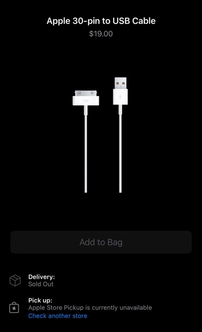 Death of an Icon: RIP Apple 30-pin Cable, April 2003