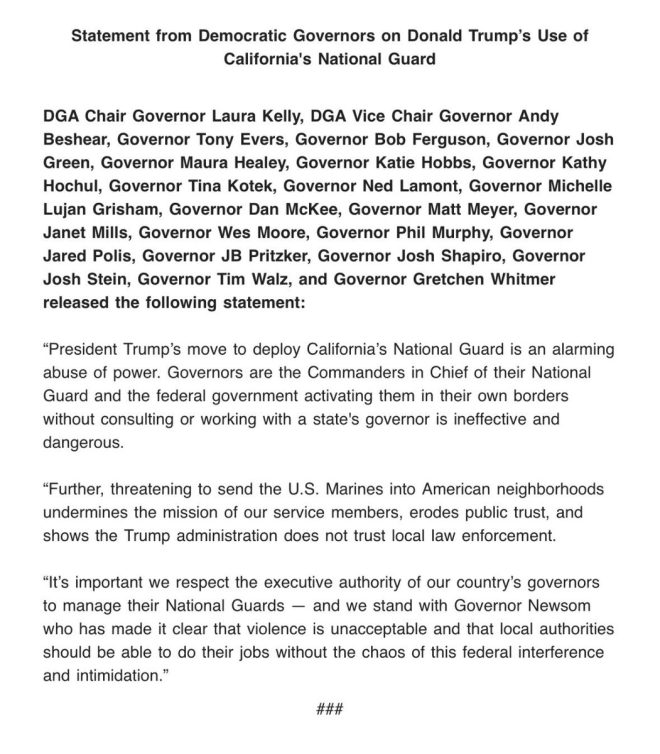Dem Governors Unite: Trump's Militarization Sparks Outrage! — Democratic leadership stance, California political tensions, Trump administration controversies