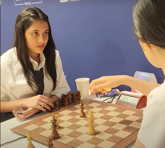 Divya Deshmukh Stuns Chess World: Defeats Hou Yifan! — Divya Deshmukh chess victory, World Team Blitz Championships highlights, inspiring female chess players 2025