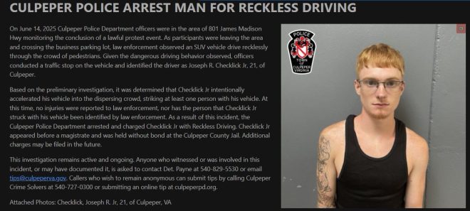 Driver's Protest Fury: Chaos Erupts in Culpeper! — vehicle attack news, protest violence Culpeper, pedestrian safety concerns