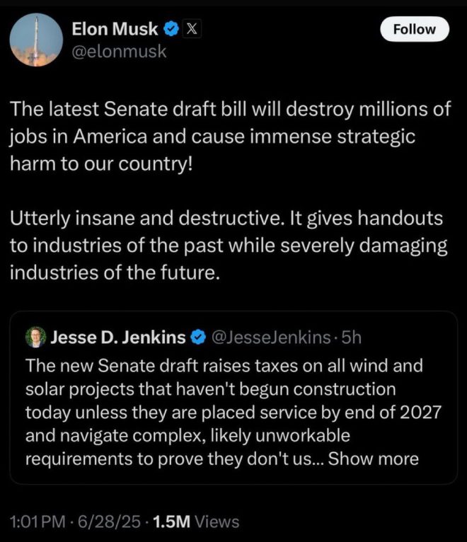 Elon Musk Slams GOP Budget: A Threat to Clean Energy? — Elon Musk budget bill backlash, GOP clean energy criticism, fossil fuel industry warning 2025
