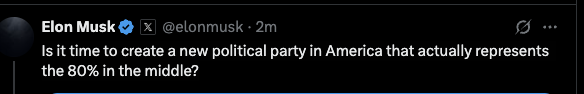 Elon Musk Sparks Debate: New Party for America's 80%? — new political movement, centrist party America, political representation 2025
