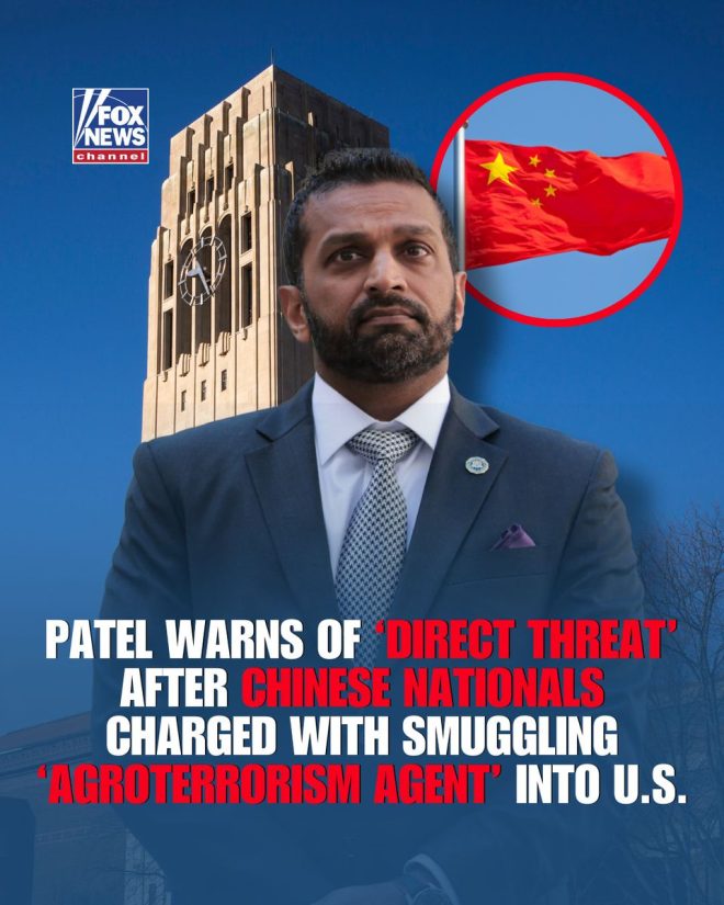 FBI Director: Chinese Nationals Smuggle Bio Threat to U.S.! — Chinese nationals arrested, biological threat to U.S. security, pathogen smuggling investigation 2025