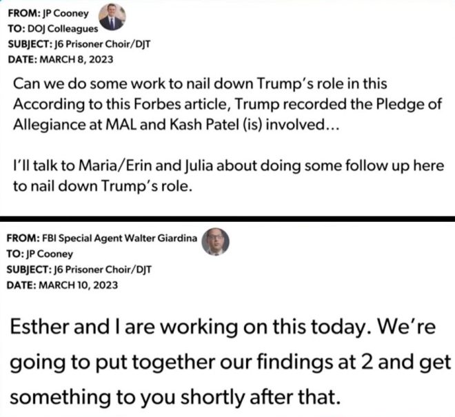 FBI Emails Reveal DOJ's Bizarre Trump Targeting Obsession — FBI emails Biden DOJ Trump charges, January 6th criminal investigation 2025, Biden administration targeting Trump
