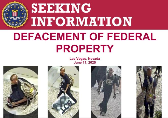 FBI Offers $1K Reward for Infamous Vegas Vandal! — Federal Building vandalism reward, Las Vegas crime tips, FBI suspect information reward