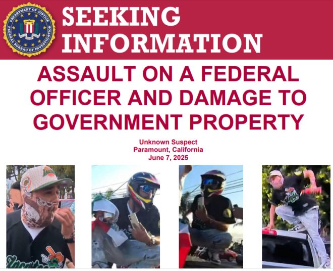 FBI Offers $50K Reward for Assault on Federal Officer! — FBI wanted poster Paramount California, federal officer assault news 2025, reward for information federal crime