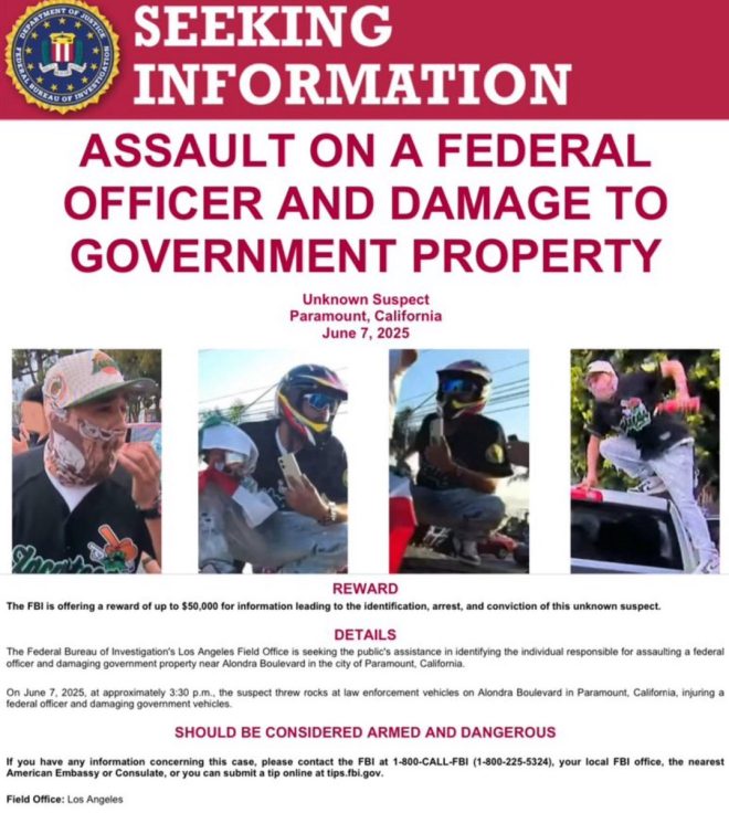 FBI's $50K Bounty: Who's the Anti-ICE Rioter? — FBI reward for information, Anti ICE protest identification, Rioter arrest incentive 2025