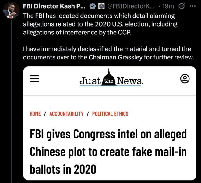FBI's Shocking Cover-Up: China’s Fake IDs for 2020 Votes? — FBI Director Kash Patel, China fake IDs election fraud, CCP ballot box scandal 2025