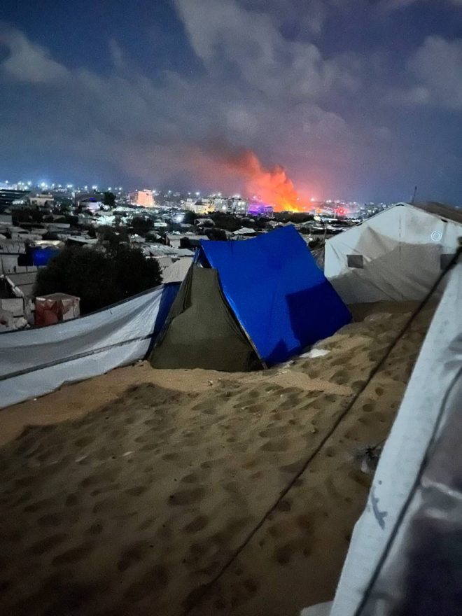 Fires Ignite as Israeli Bombs Hit Civilians in Khan Younis — civilian displacement in Gaza, airstrikes on humanitarian shelters, Khan Younis conflict 2025