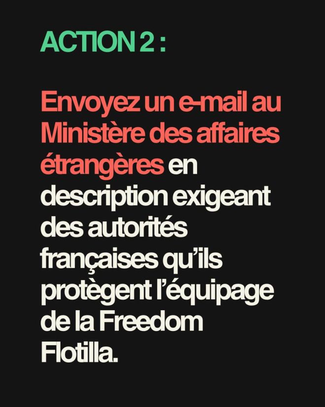 French Government Faces Outcry Over Freedom Flotilla Safety! — Envoyer e-mail Ministère affaires étrangères, protéger équipage Freedom Flotilla, soutien international Freedom Flotilla