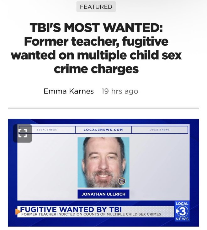 Fugitive Teacher’s Dark Past: TBI Renews Search! — fugitive search Tennessee, child sex crime investigation, Maury County teacher indictment